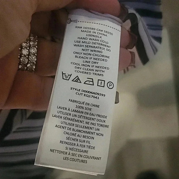 EQUIPMENT ETIENNA STRIPED 100% SILK BUTTON FRONT SIZE M - Picture 5 of 8